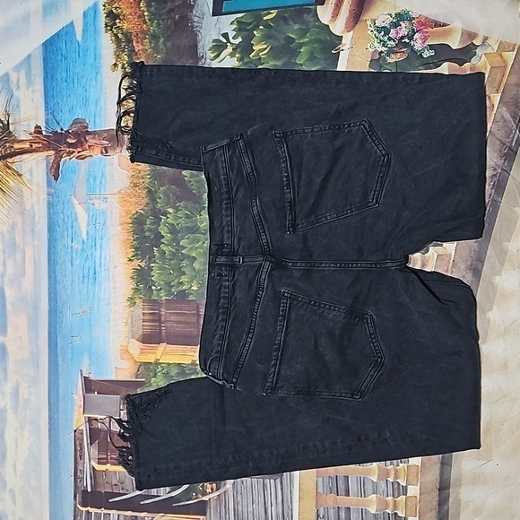 Agolde Toni Frayed Raw Hem Black Jeans Size 27 - Picture 6 of 7